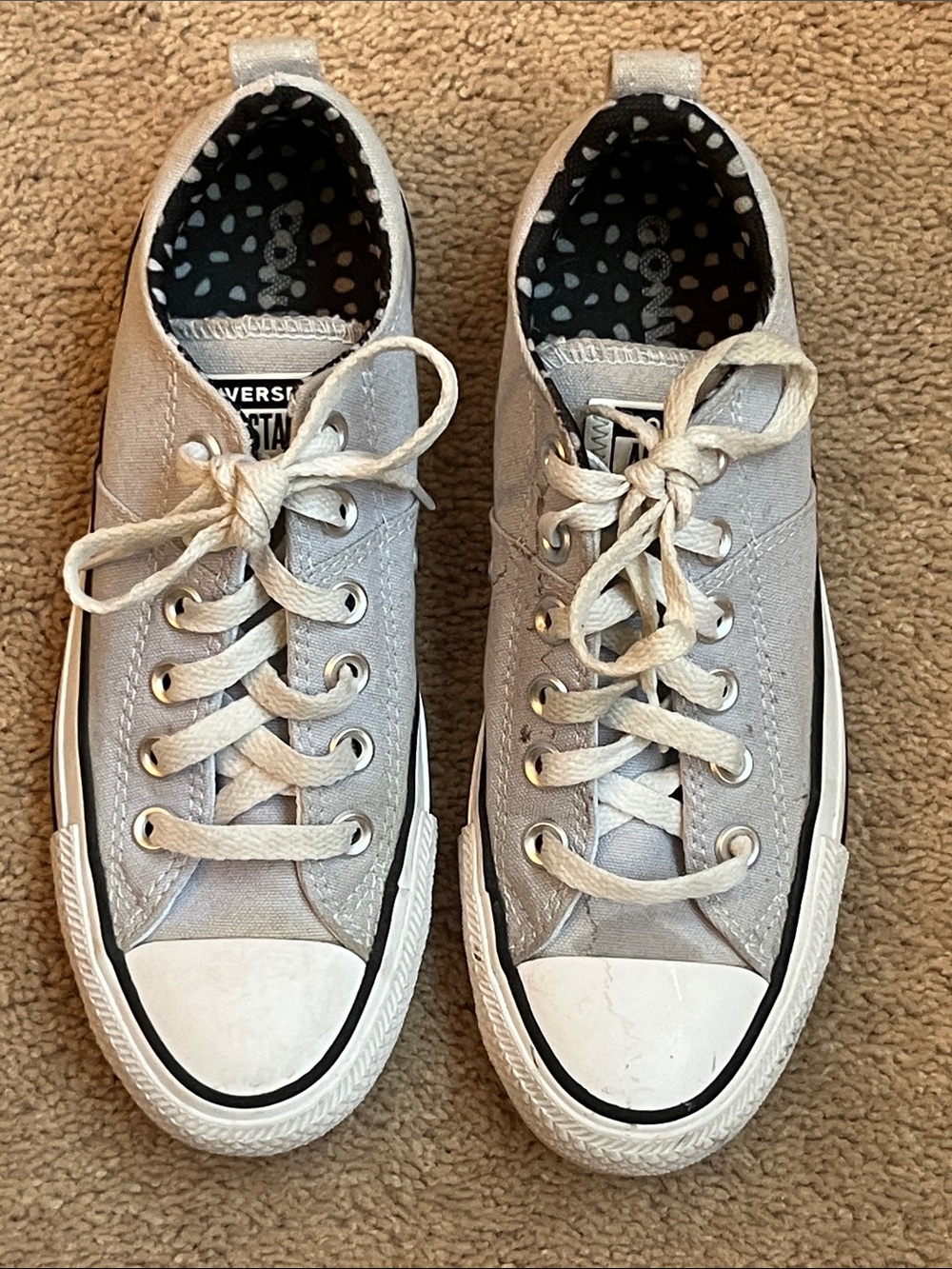 Converse Women’s Low Top Sneakers - Grayish blue and White Size 6.5